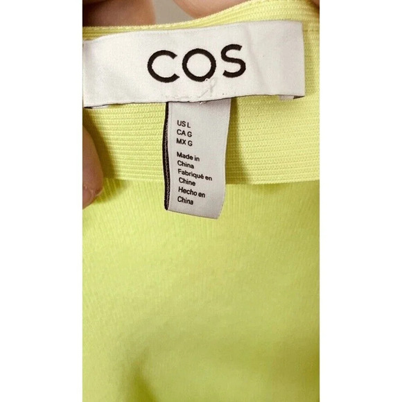 COS Bandeau Midi Bandeau Tube Dress Large Womens Green Party Dopamine Stretch - Picture 3 of 10